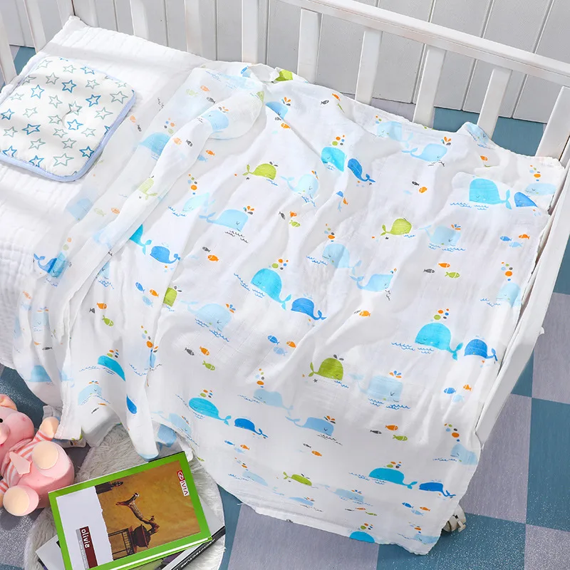 stock 110*120 cm 145 g/pc baby 2 layers muslin 30% cotton manufacturer baby 70% bamboo swaddle blanket muslin