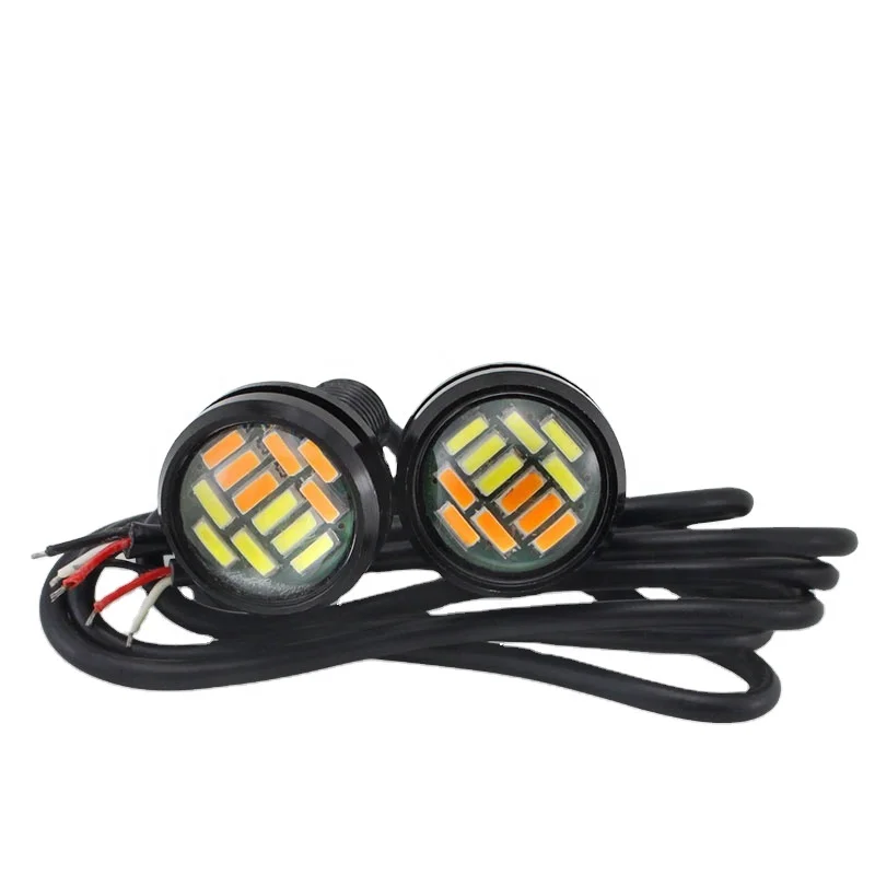 Автомобильный Фонарь lkt Eagle Eye, 15 Вт, 12 светодиодов, 12SMD, автомобильные парковочные сигнальные огни, ДХО, фонари заднего хода, 12 В, красный, синий, янтарный, белый