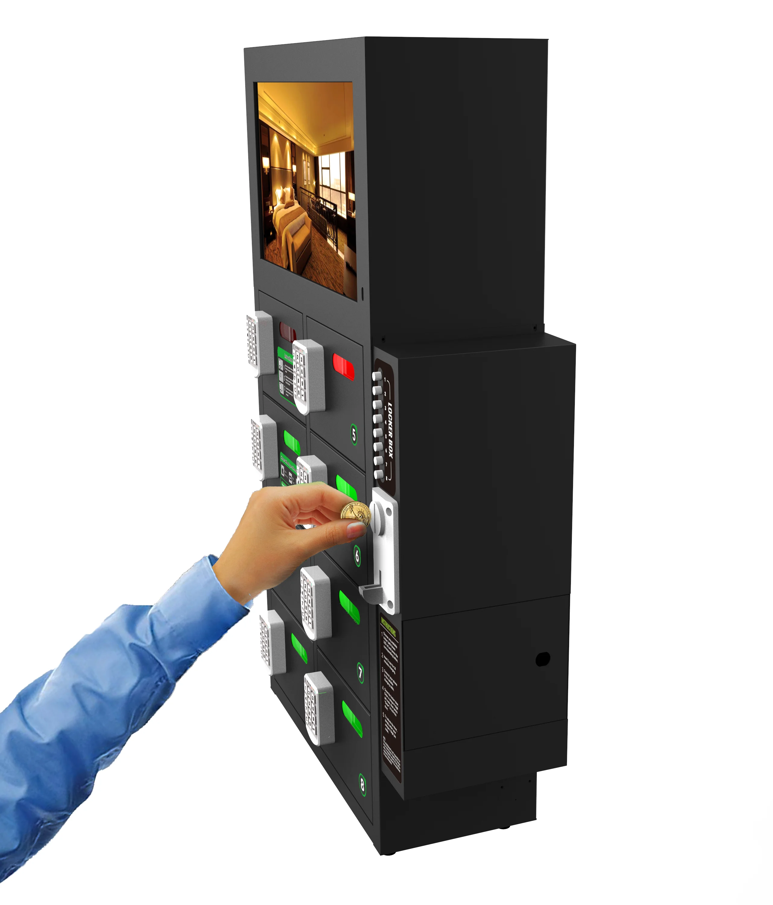 OREAD 8 BAY Video Secure Mobile Phone Charger with credit card reader for contact less payment