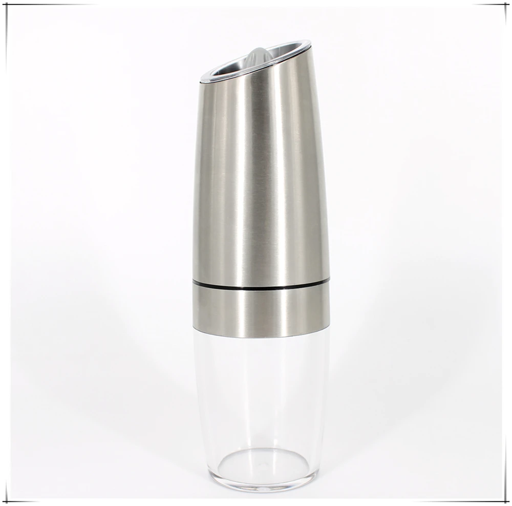 Amazon hot sale batteries operated gravity salt and pepper mill automatic grinder set LFGB CE RoHS approved