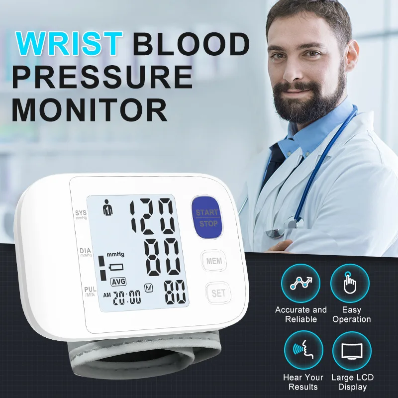 Цифровой мини-Монитор артериального давления на запястье сертифицированный ROHS ручное/электрическое питание металлический BP с пластиковыми компонентами