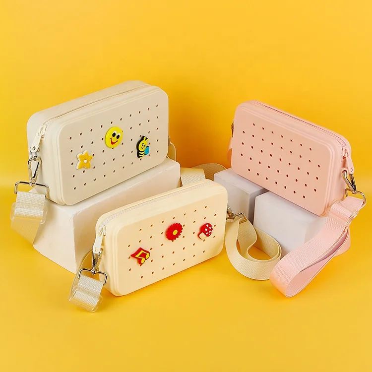 Unisex New Phone Pouch Cute Silicone Charm Purse and Handbags with Long Strap Fashionable Shoulder Style for Women