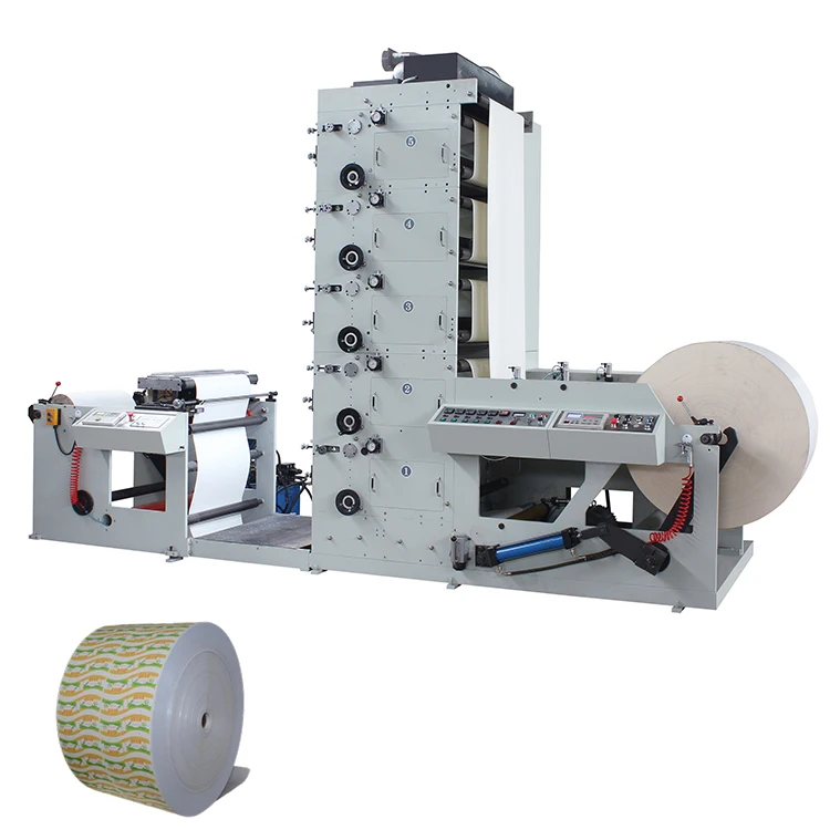 Plastic New Label Price Flexo Printing Machine For Paper Cup 6 Colour