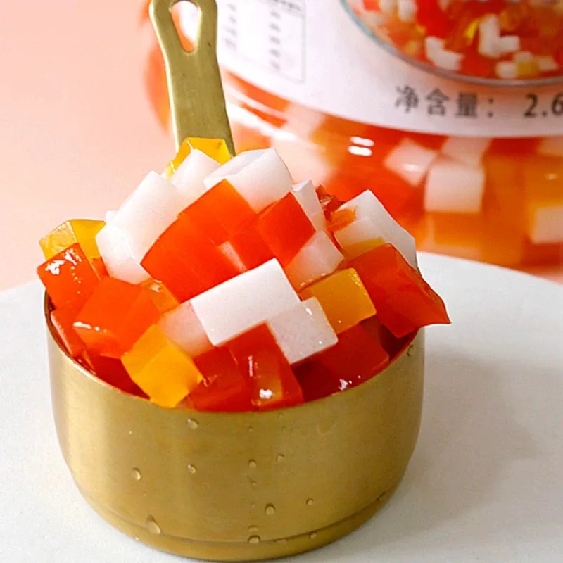 Wholesale colorful flavored drinkable konjac jelly juice bubble tea ingredients boba