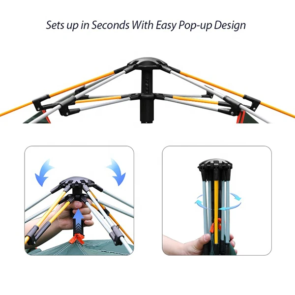 Best Instant Portable 4 Persons Seasons Custom Big Waterproof Cheap Automatic Wholesale Glamping Tente De Camping Outdoor Tent