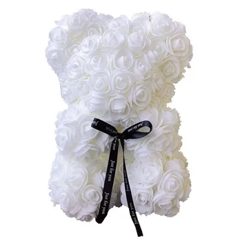 25cm rose ours en peluche 35cm rose ours fleur artificielle ours de roses meilleur cadeau de saint valentin pour petite amie