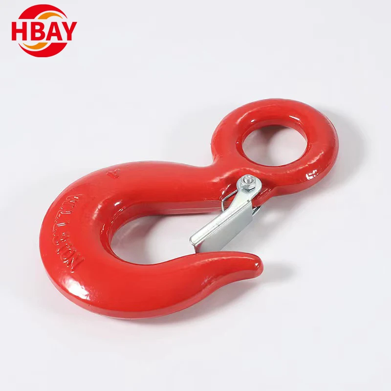 320C Alloy Steel Drop Forged Lifting Eye Hook Safety Latch Industrial Application Heavy Industry Metal/Iron Eye Lifting Hooks