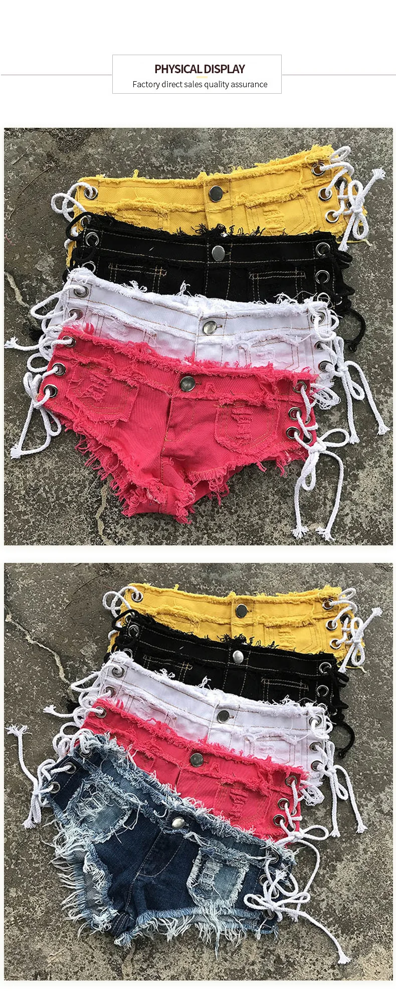 Mini Jean Shorts Booty Cheeky Hot Denim Low Waist Hot Pants Bum Sexy Clubwear Thong Hot Distress Booty Women Mini Denim Shorts