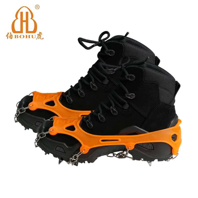 BOHU Wholesale Ski Crampons 11 Claws Anti-slip Chain Crampons Hiking Spikes Ice Shoes Crampons