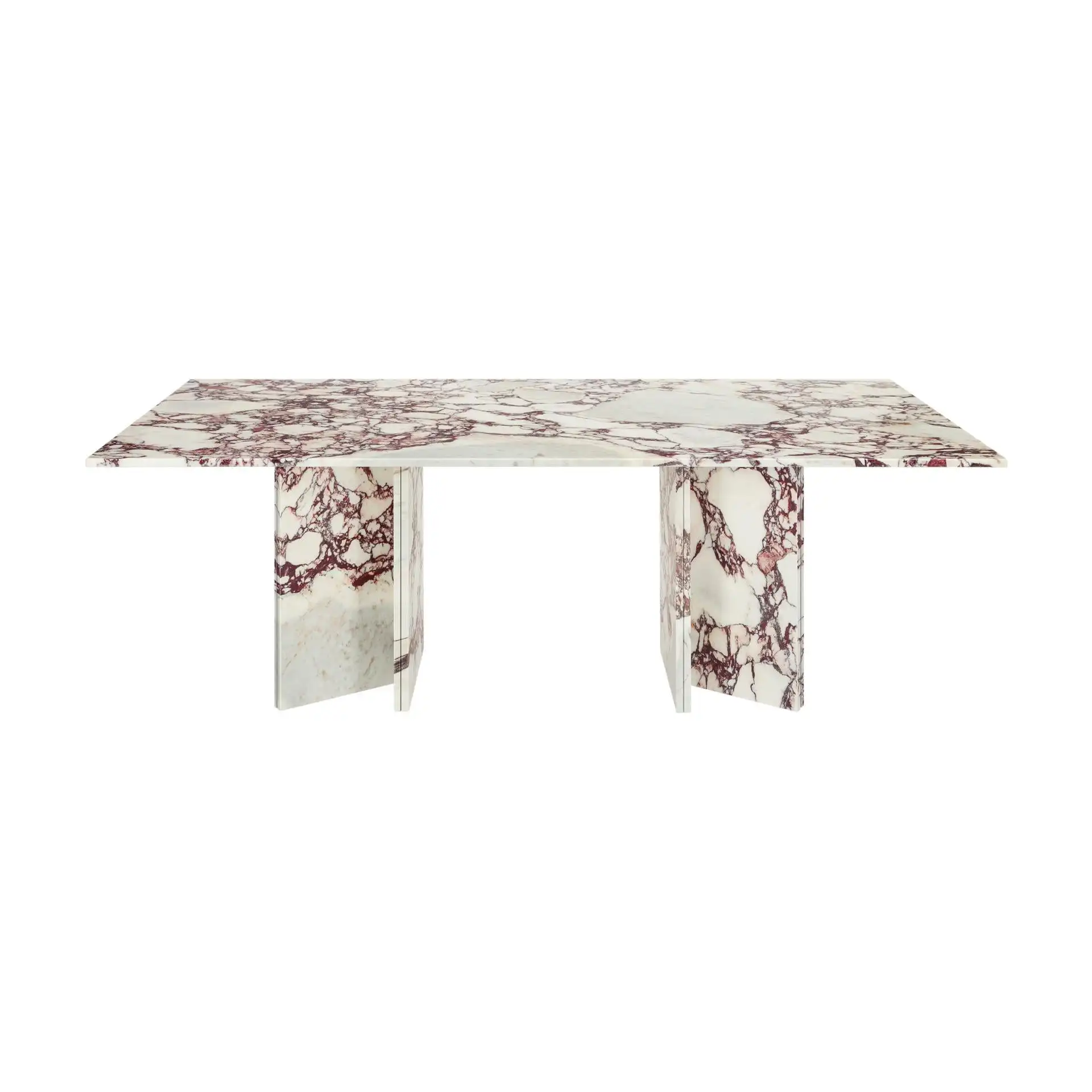 SHIHUI Luxury Design Natural Stone Dining Room Furniture Rectangle Dining Tables Calacatta Viola Real Marble Dining Table