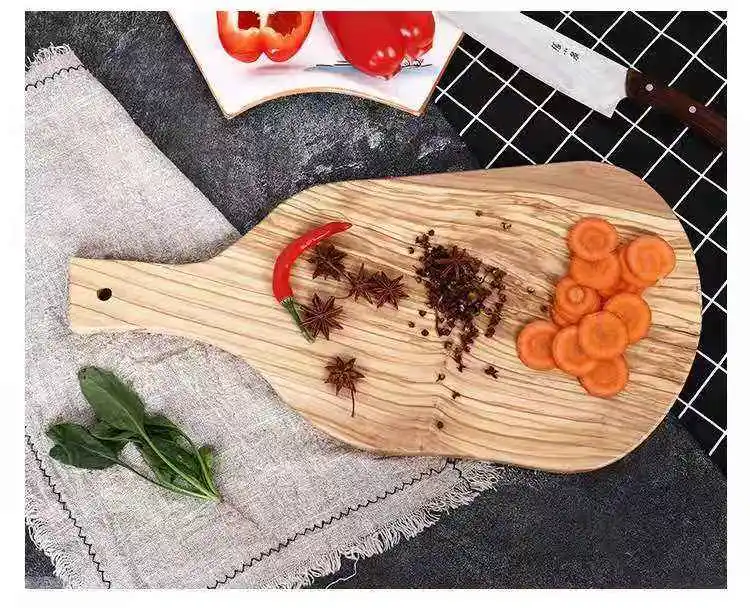 wholesale large raw edge rustic serving italian cheese chopping natural paddle olive wood cutting board