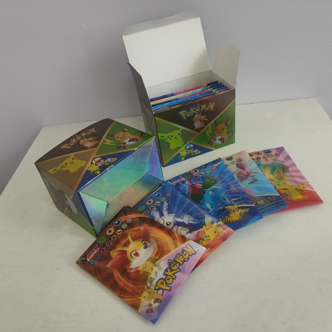 English Language Version Pokemond Cards 100Pcs Children Game Gift for Boy Card Collection Poke mon Cards 3D Original