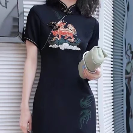 
 Женское платье в китайском стиле, Новинка лета 2021  