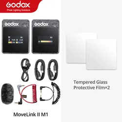 Godox MoveLink II M1 M2 2.4GHz Wireless Lavalier Omnidirectional Microphone Transmitter Receiver for Phone DSLR Camera Interview