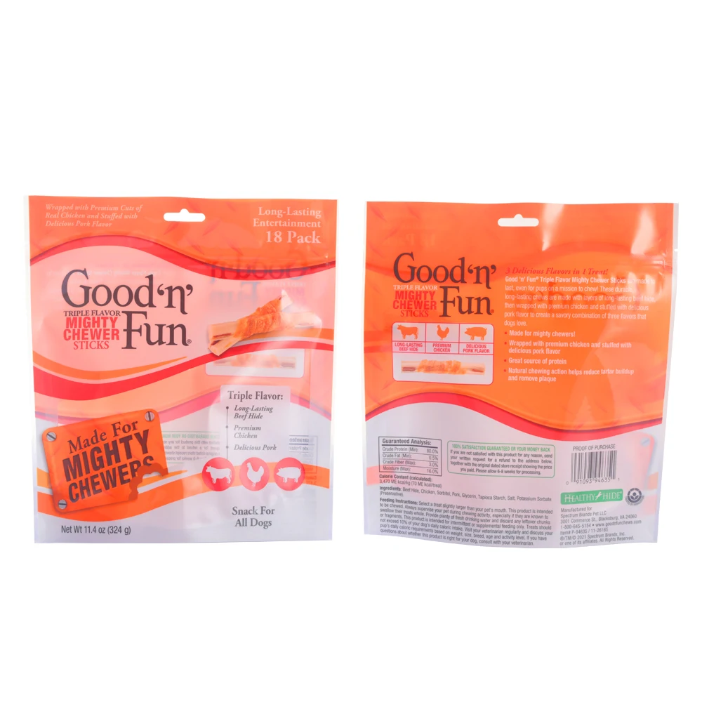Best price cheap ziplock plastic dog food bag for packaging dog fresh food
