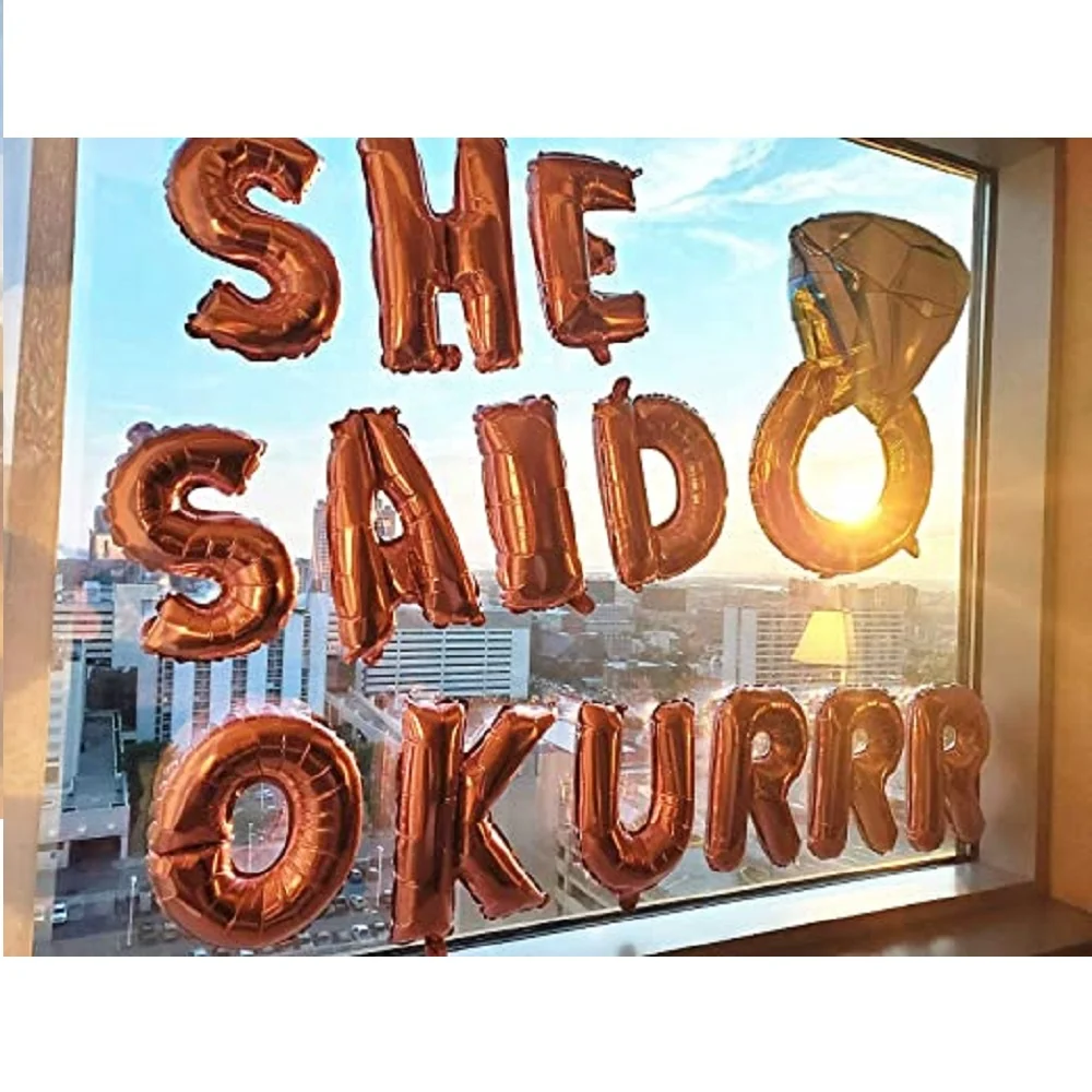Pafu Bachelorette Party Decoration Balloons Bridal Shower Balloons Set She Said Okurrr Foil Balloon Kit