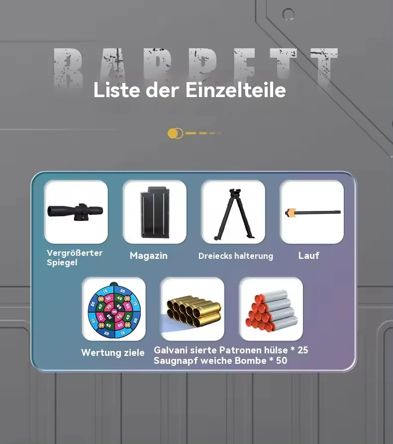 Toy Gun Sniper Barret bb gun With Rubber Foam Bullets Guns Boys Soft Bullet Machine Snipers Children compressed air sniper
