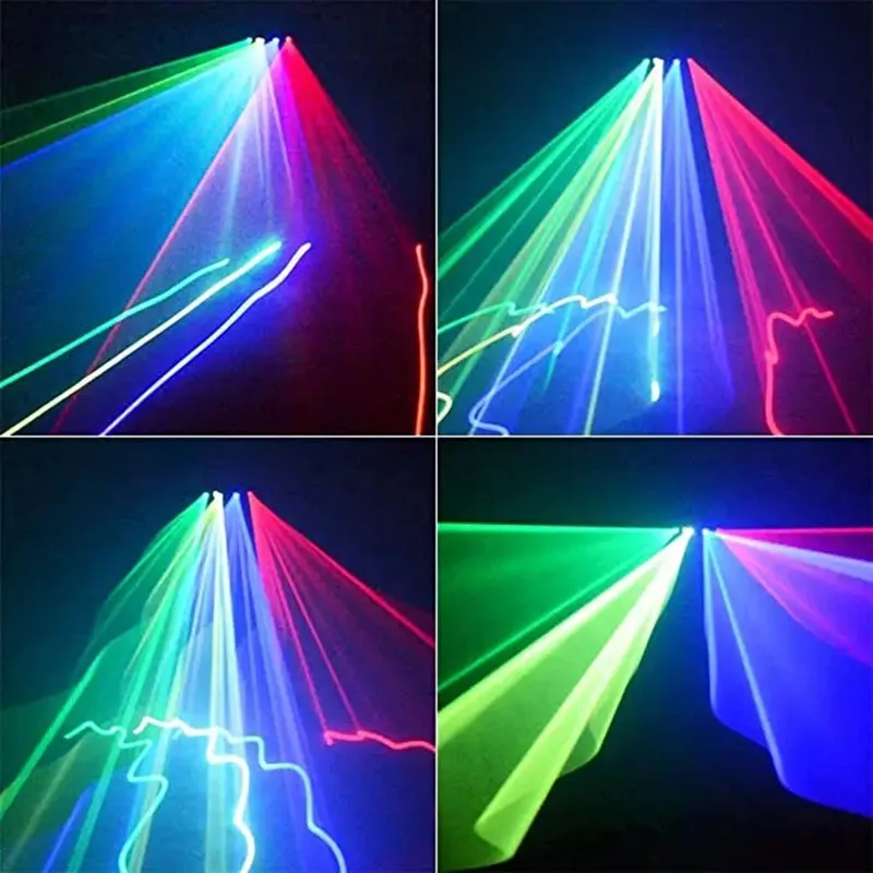 R GBY Four Holes Lasercube DMX512 Sound Activated Control LED DJ Stage Light Lazer Light DJ Disco Laser Lights For Night Club