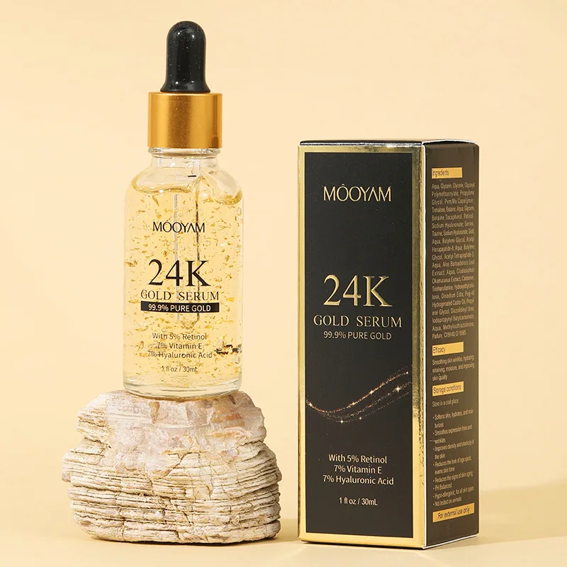 Hot Selling Nourishing Skin Anti Aging Hydrating Moisturizing Retinol Vitamin E 24k Gold Serum