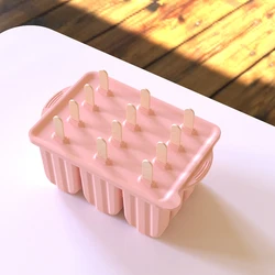 New Summer Hot Sales Ice Cream Tools With Wooden Sticks silicone popsicle molds custom mini silicone ice cream popsicle mold