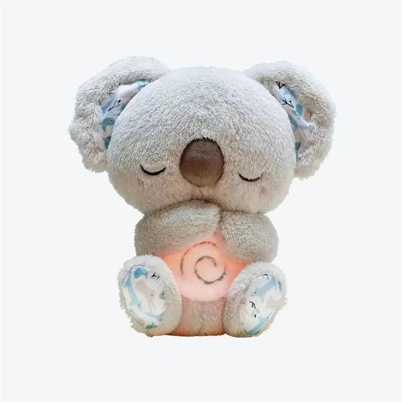 Music Lights Relief Stress Panic Attack Relief Koala With Rhythmic Breathing Motion Plush Huggable Toy Soothing Koala Bear