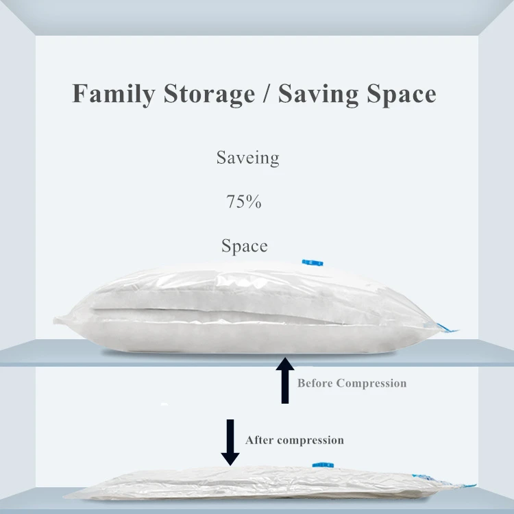 Home Vacuum Storage Bags, Vaccum Seal Compressed Bag PA+PE for Space Saving, Accept Customized Logo Colors Foldable Storage