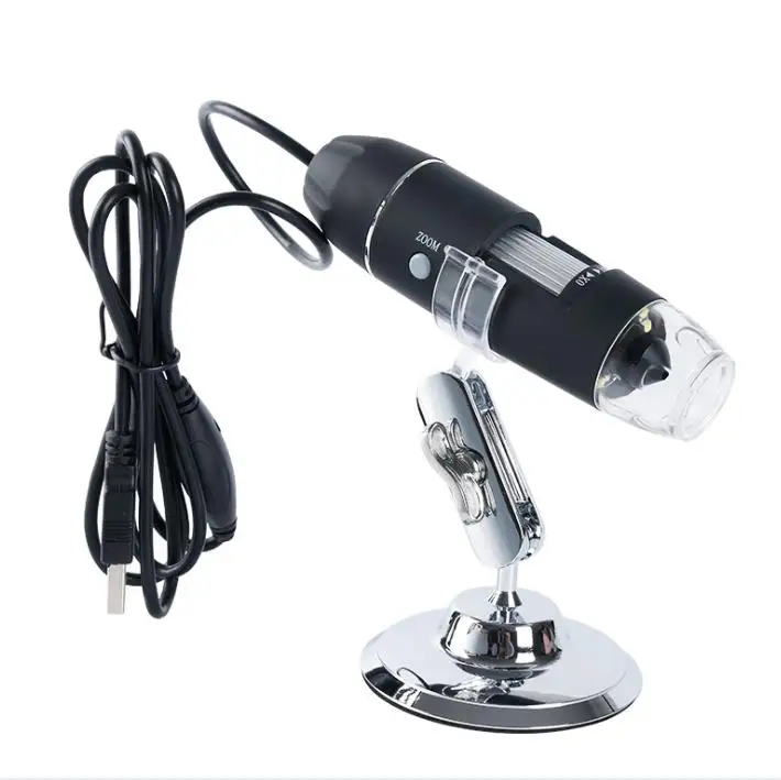 Handheld Micro Interface Electron Microscopes With 8 LEDs Bracket Digital Mini USB Microscope