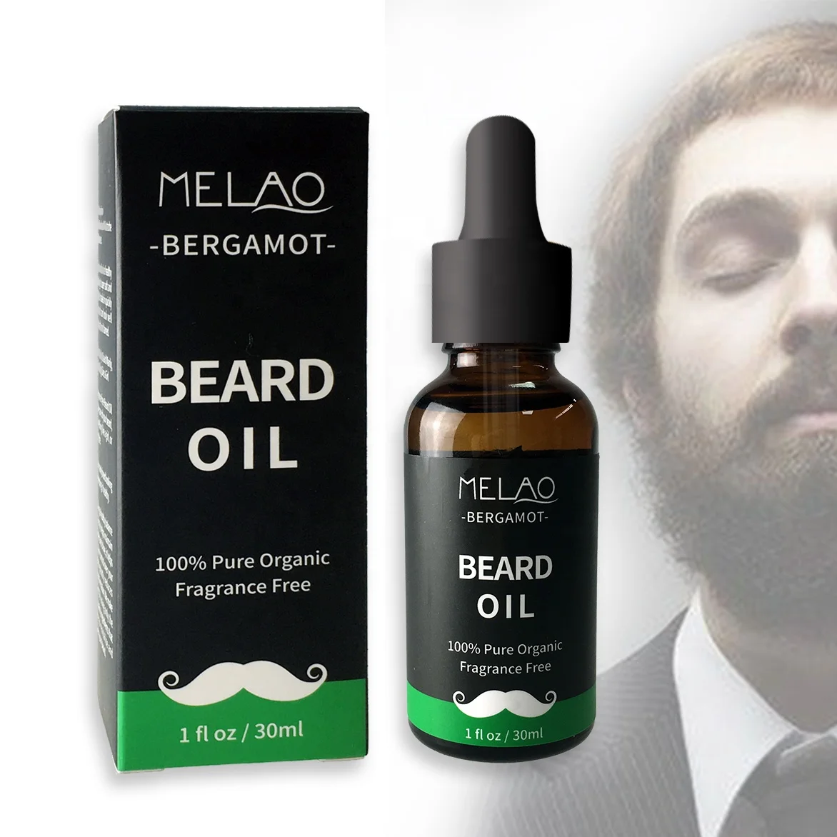 MELAO Wholesale Private label 30ml Customize Logo Best Oil Beard Care Organic Mens Beard Oil for Men