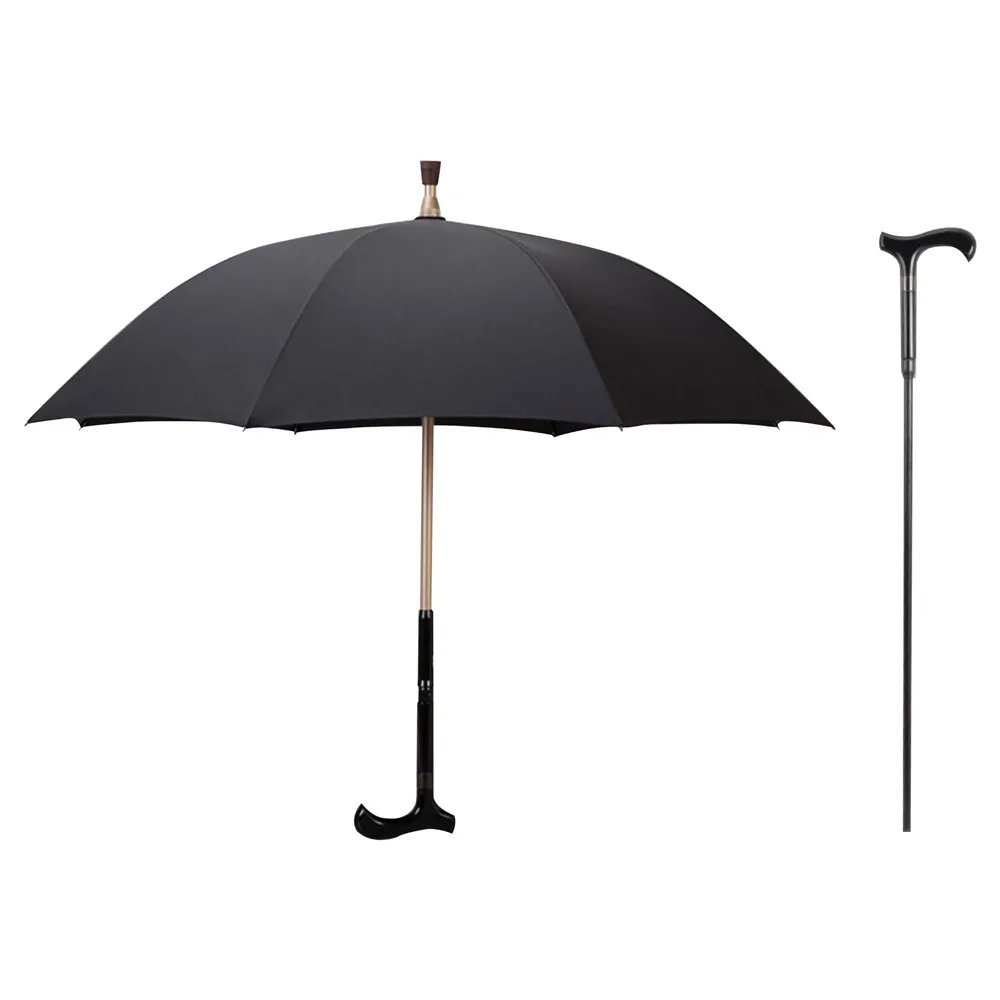 
Stick Umbrella for old people Manual open Durable non-slip pole mountaineering can be separated Walking Crutches and umbrellas 