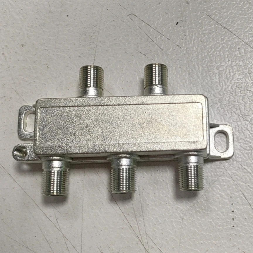 4 way satellite splitter Coaxial Cable Splitter 5-1000/2400 MHz F connector Compatible CATV Indoor TV Splitter