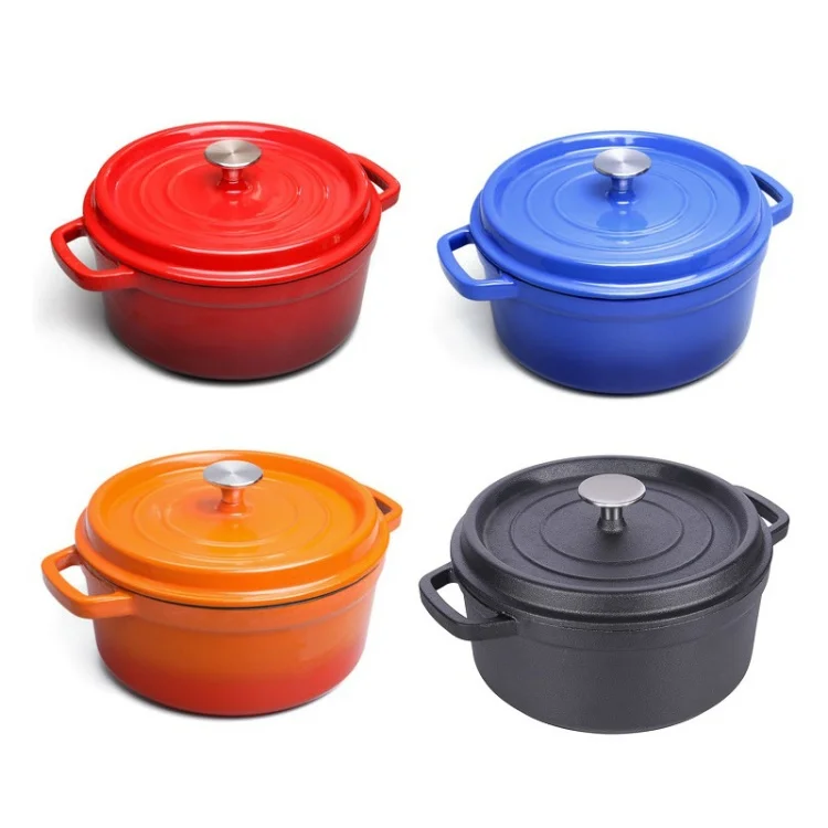 High Quality 10/14/18/20/22/24/26/28cm Enamel Cast Iron Casserole Dutch Oven Stewpan Baby soup pot Dutch Pot With Lid