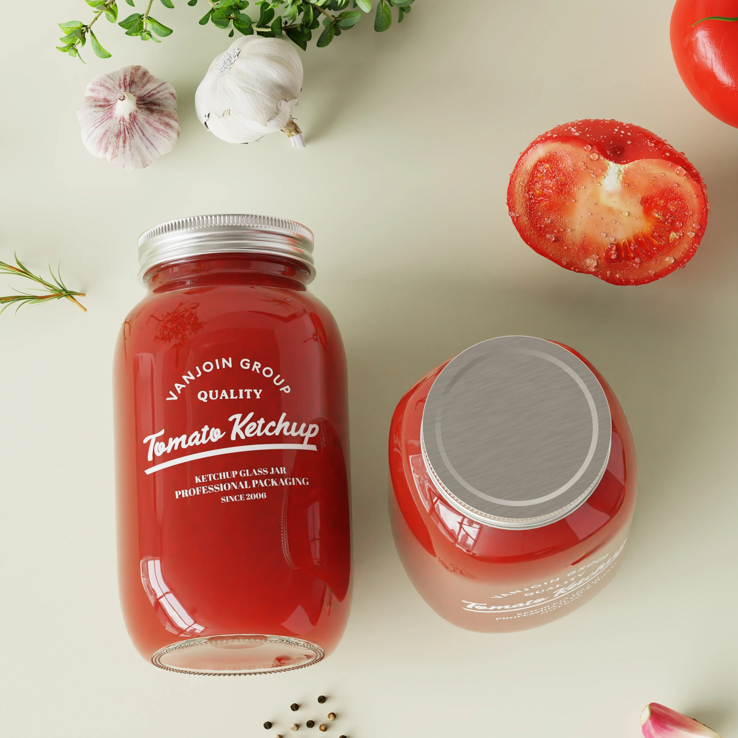 Fruit jar 120ml 250ml 500ml 32oz wide mouth mason jam jar dry food glass mason jars with metal screw lid