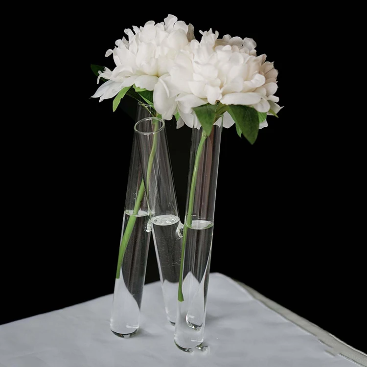 Glass Flower Vase Crystal Tripod Vase Party Decoration 3 Vases In 1 Floral Event Decor