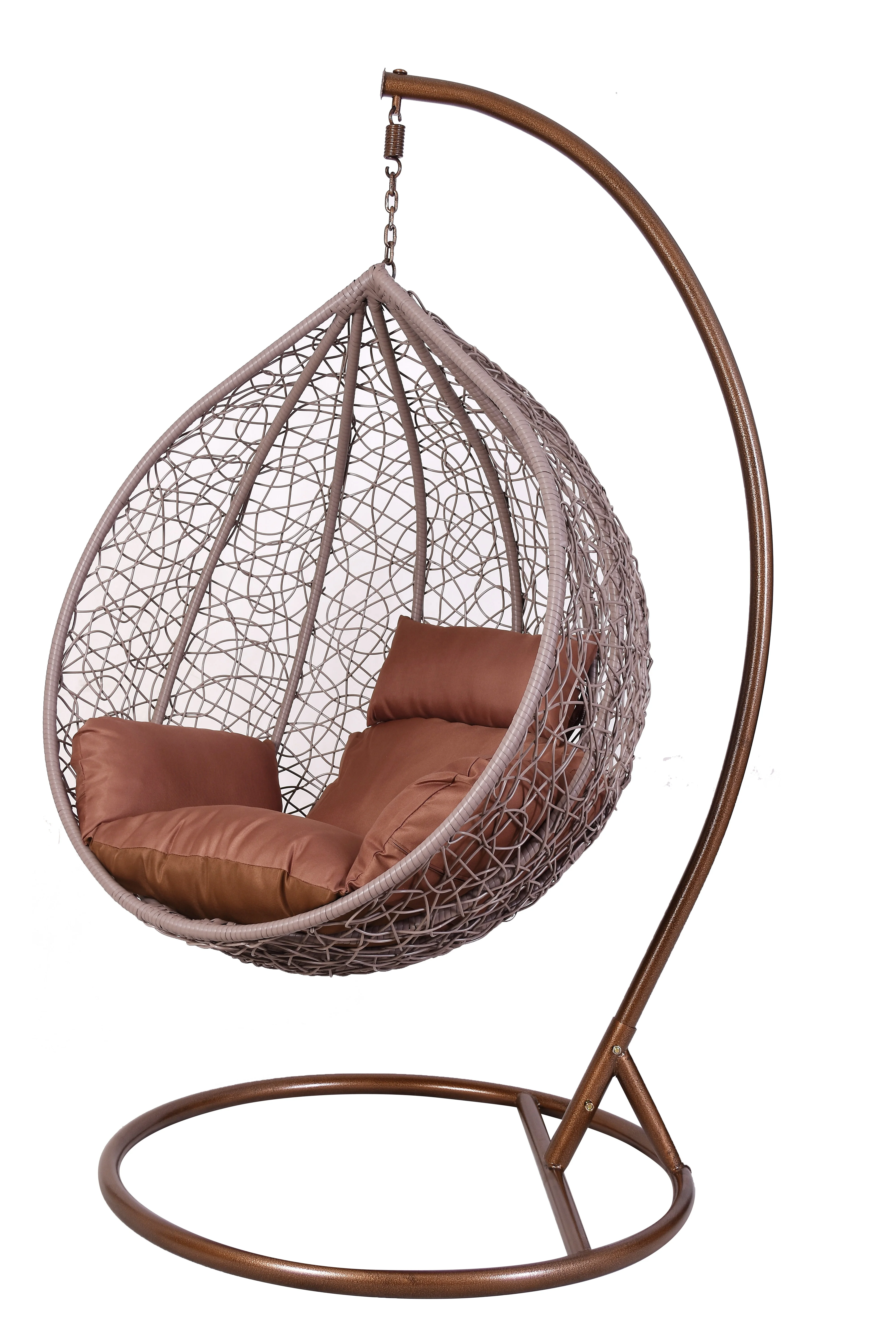 Rattan Hanging Egg Swing Chairs Outdoor Gazebo Swing Wicker Single Seat Chair