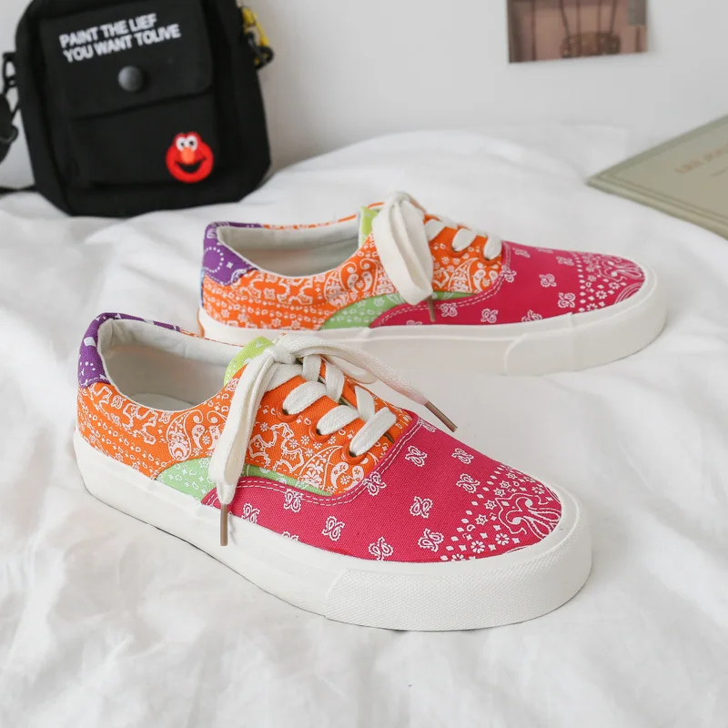 Colorful women canvas shoes hot sale durable flat women casual shoes