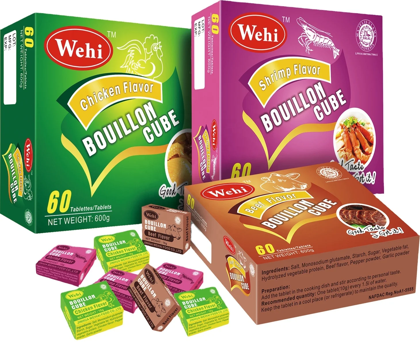 
Shrimp Essence Condiments Paper Box Packaging Africa Cooking Style Spices Seasoning Cube With Halal 