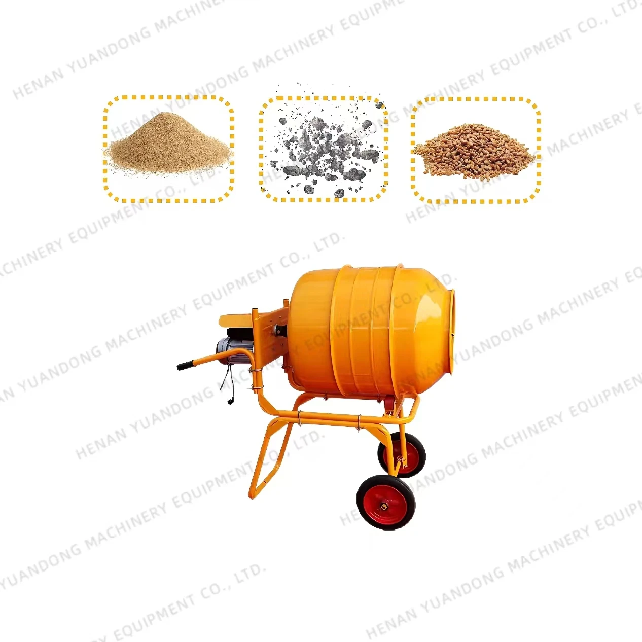 CE Approved Mini Concrete Mixing Drum 3KW Household Usage Feeder Mixer For Sale