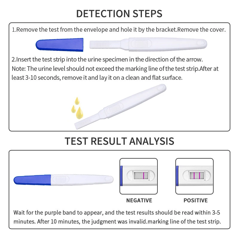 Women Home Quick Test Maternity 99% Accurate Urine HCG Pregnant Kit Pregnancy Test Stick for Pregnancy