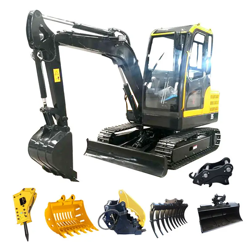 Free shipping small digger machine CE/EPA/EURO 5 compact 1.0ton 1.5ton mini excavators prices for sale with auger bucket