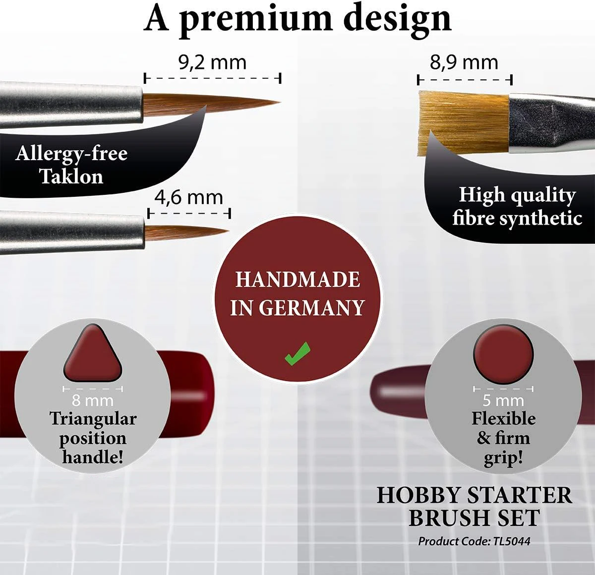 Hot Sale Model & Detail Fine Tip Paint Brush Miniature Small Paint Brush Set of 3 pcs Acrylic Paint Brushes