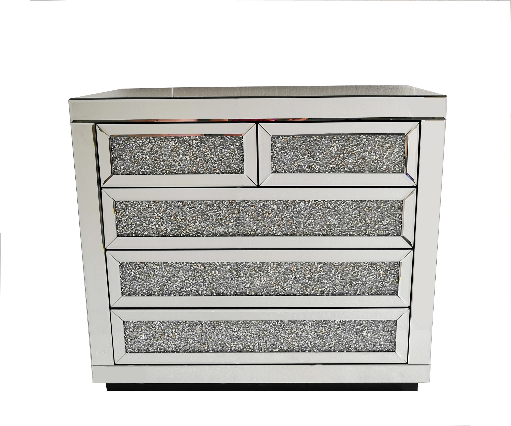 4 автоматических сенсорных ящика, комод для спальни, сверкающий зеркальный стол со стразами