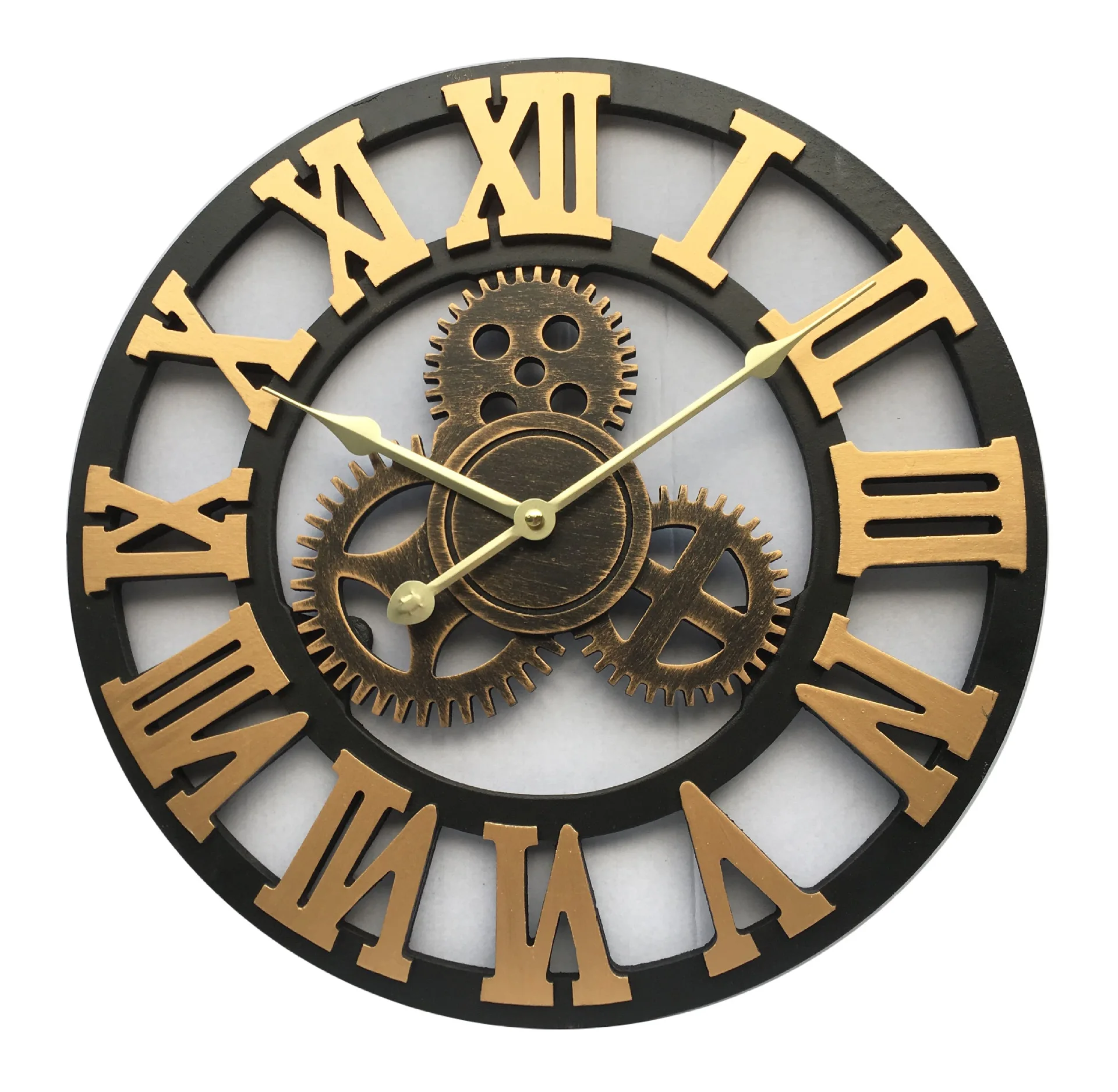 40/45/50cm 3D Wall Clock Large/Wooden/Vintage Wall Clocks Silent/Antique Big Wall Watches Home Decor For Living Room