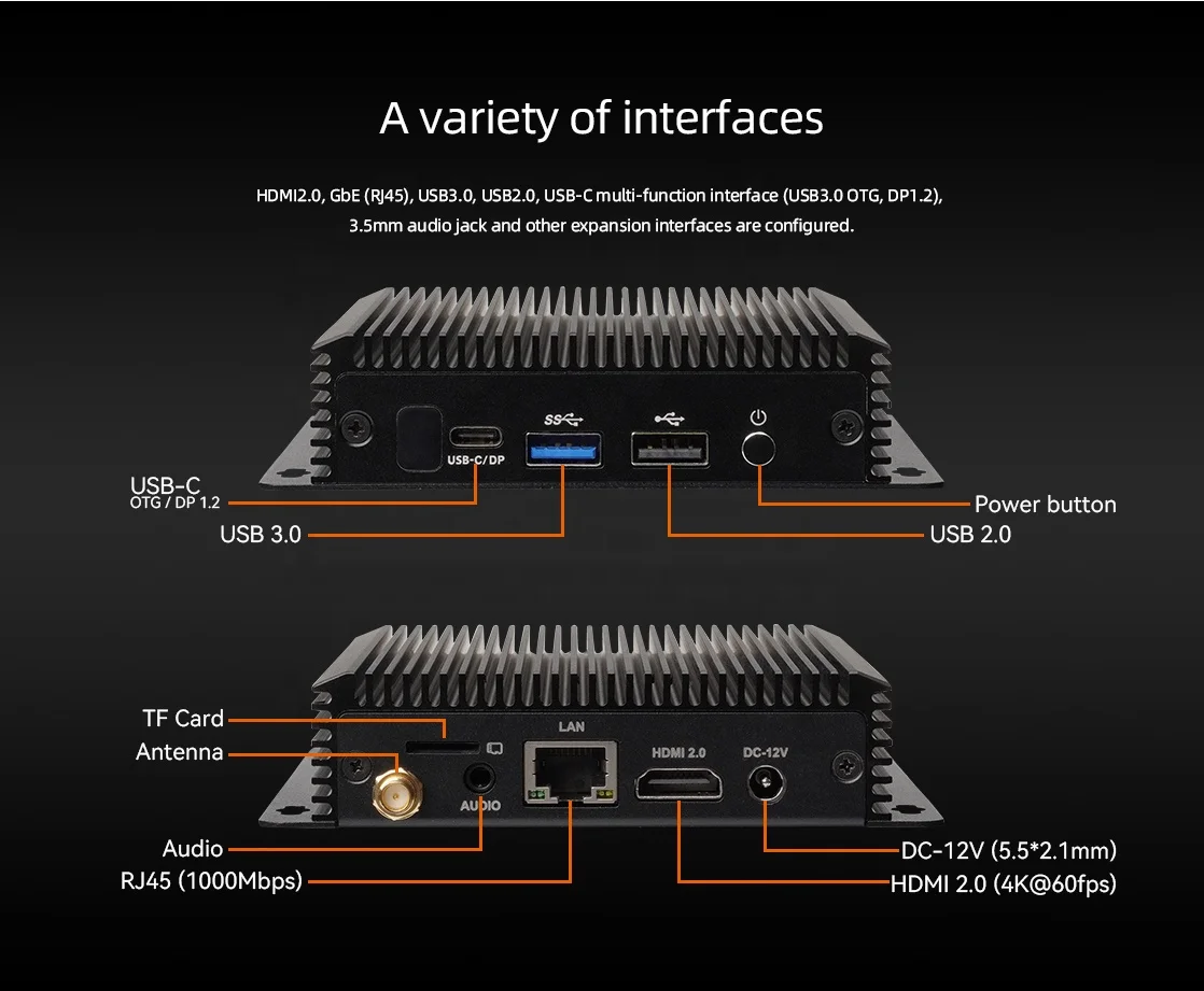 Wholesale RK RK3399 Open Source AI ARM IOT embedded  smart android10.0 linux os industrial edge computing mini pc box computer