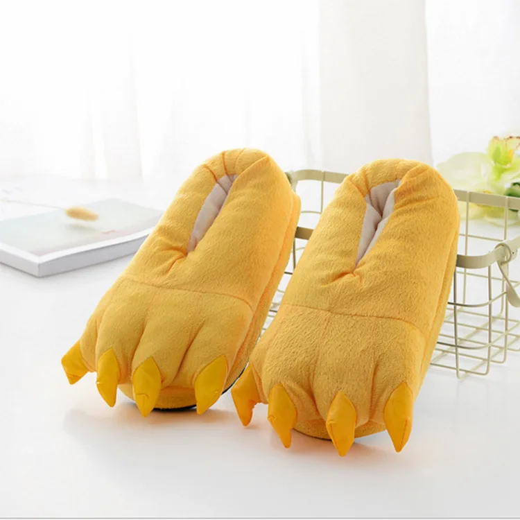 CIXI AIDA wholesale  cute cartoon plush animal paws thickened antiskid indoor soft warm shoes for woman and man