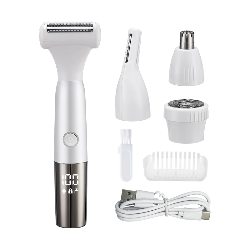 Free Sample New Product Electric 4 in 1 Nose Hair Trimmer USB Rechargeable Ear Hair Clipper