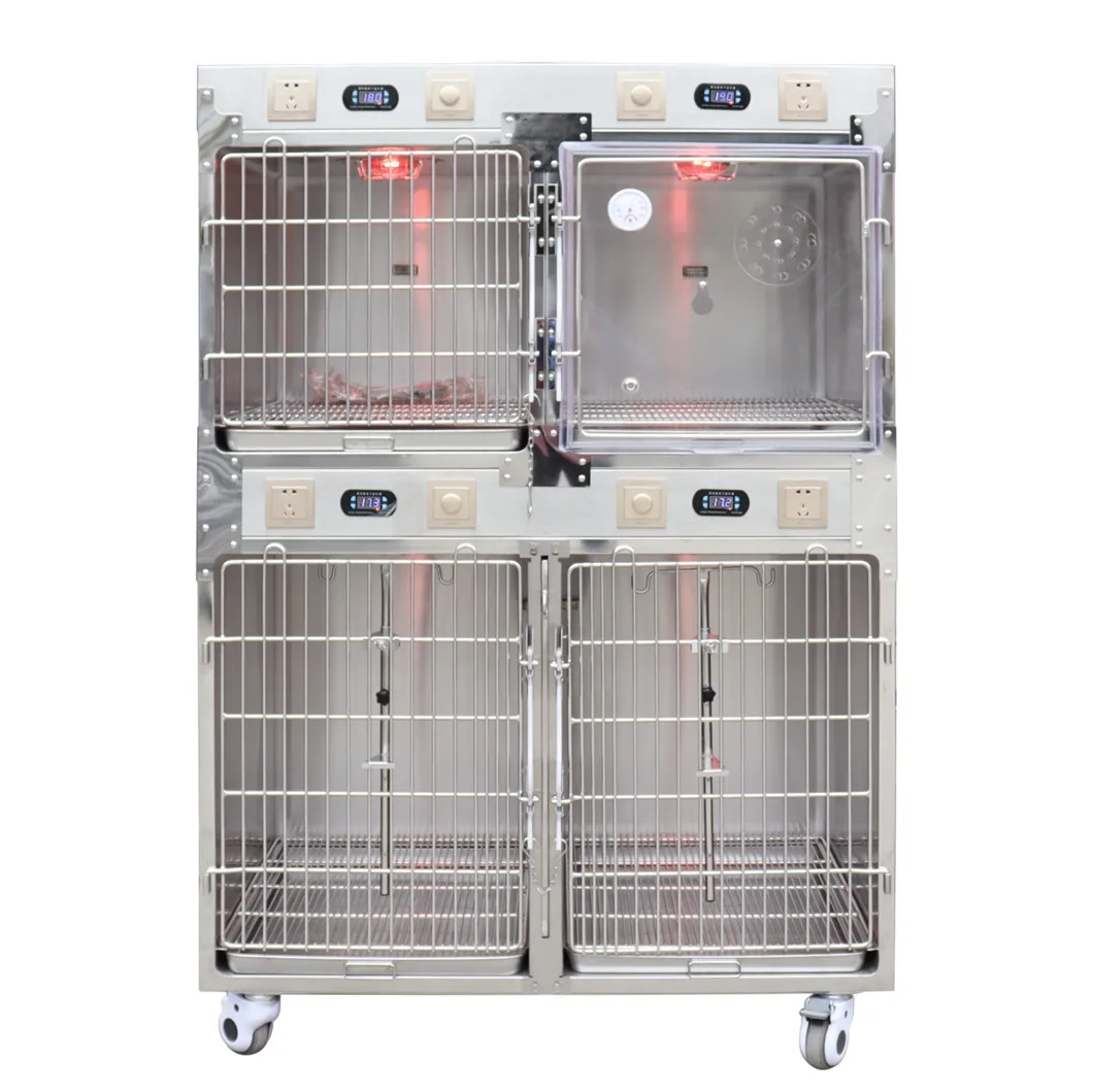 Hospital medical ICU equipment veterinary stainless steel  intensive care clinic cage for dog cat Vet Clinic