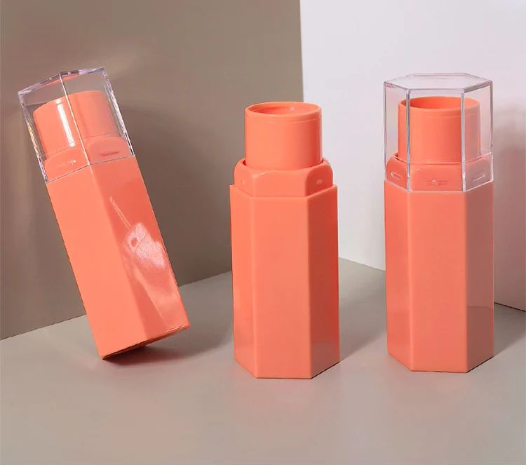 Wholesale  custom 3ml Hexagon shape empty glaze tube lip gloss container Plastic bottle sample cosmetic packaging material 0