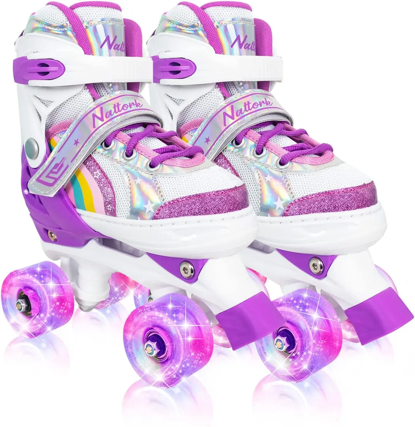 Nattork Kids Roller Skates for Girls Kids Best Birthday Gift for Indoor Outdoor Sports
