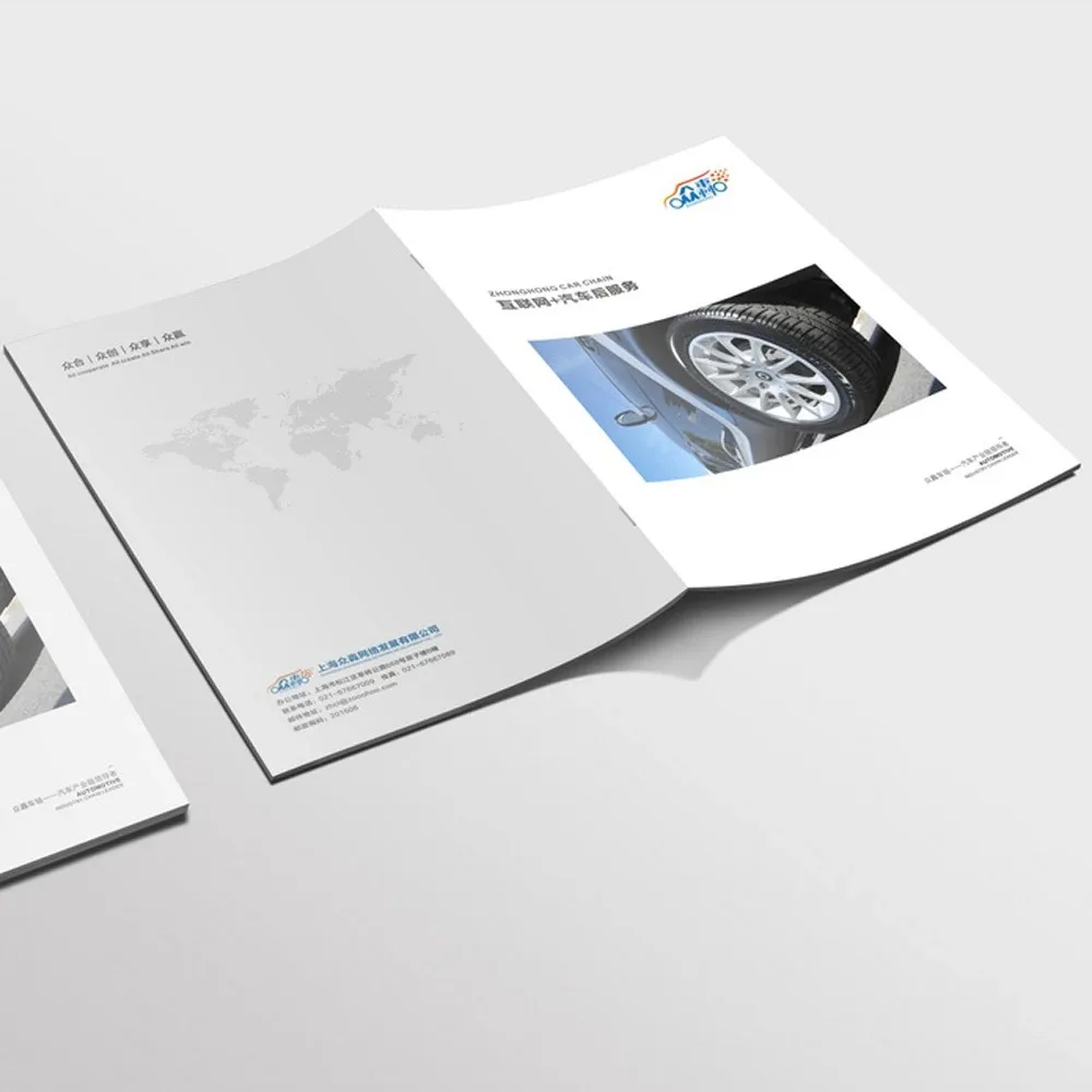 Printed Photo Album Company Simple Digital Printing Custom Brochure Printing Film Lamination Video Brochure CMYK Color Brochure