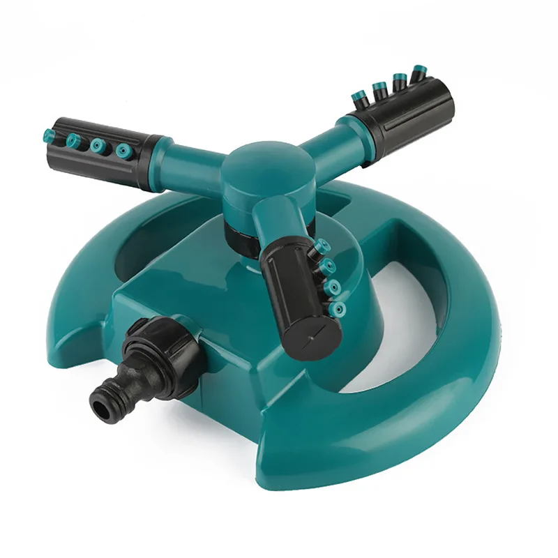 Automatic Hose Nozzle Adapter Plastic 360 Degree Rotating Three Arm Sprinkler With Quick Connector Garden Lawn Irrigation